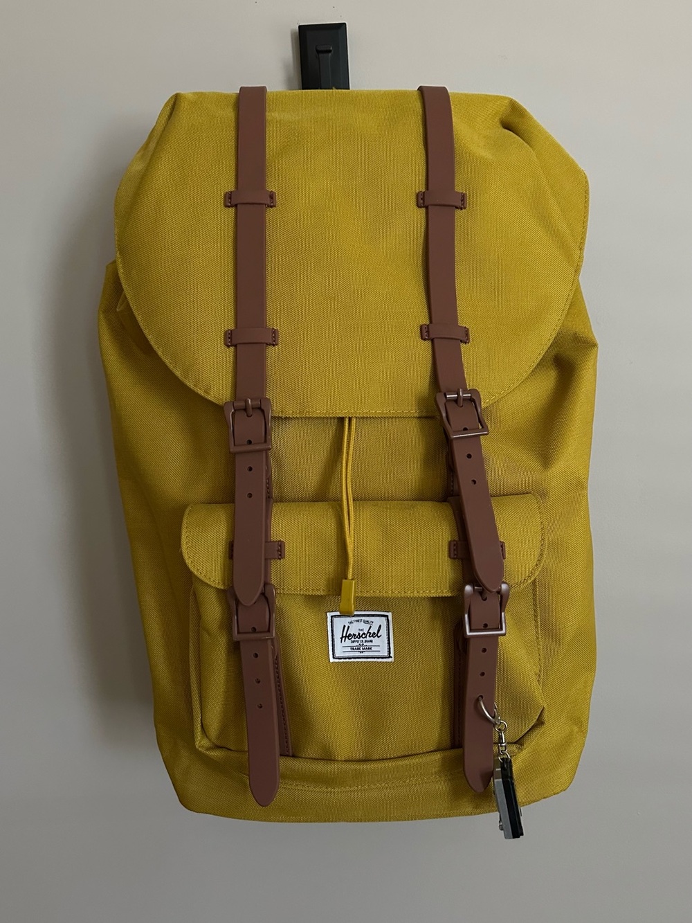 Herschel Supply Company Mustard Yellow Backpack with Brown Straps